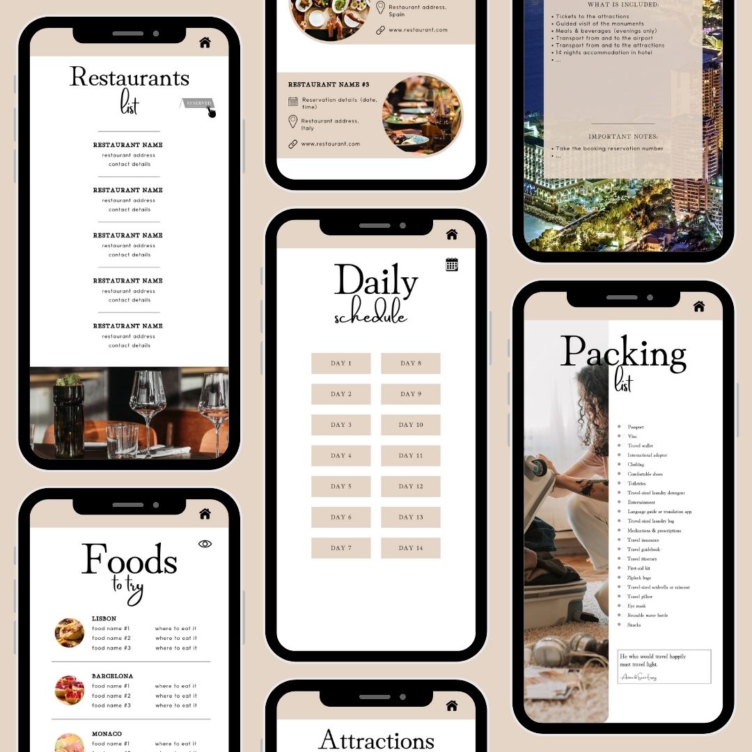 Canva Template │ Mobile Travel Itinerary