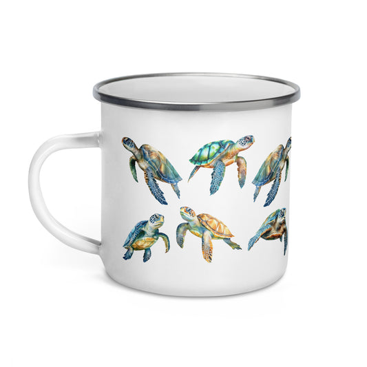 Sea Turtles Enamel Mug