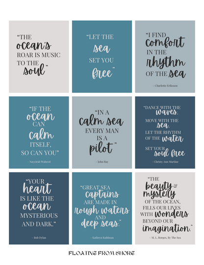 Printable Sea-Inspired Self-Love Cards │ Blue