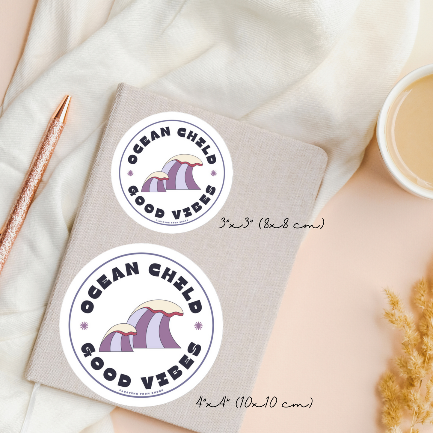 Ocean Child Good Vibes Purple Sticker