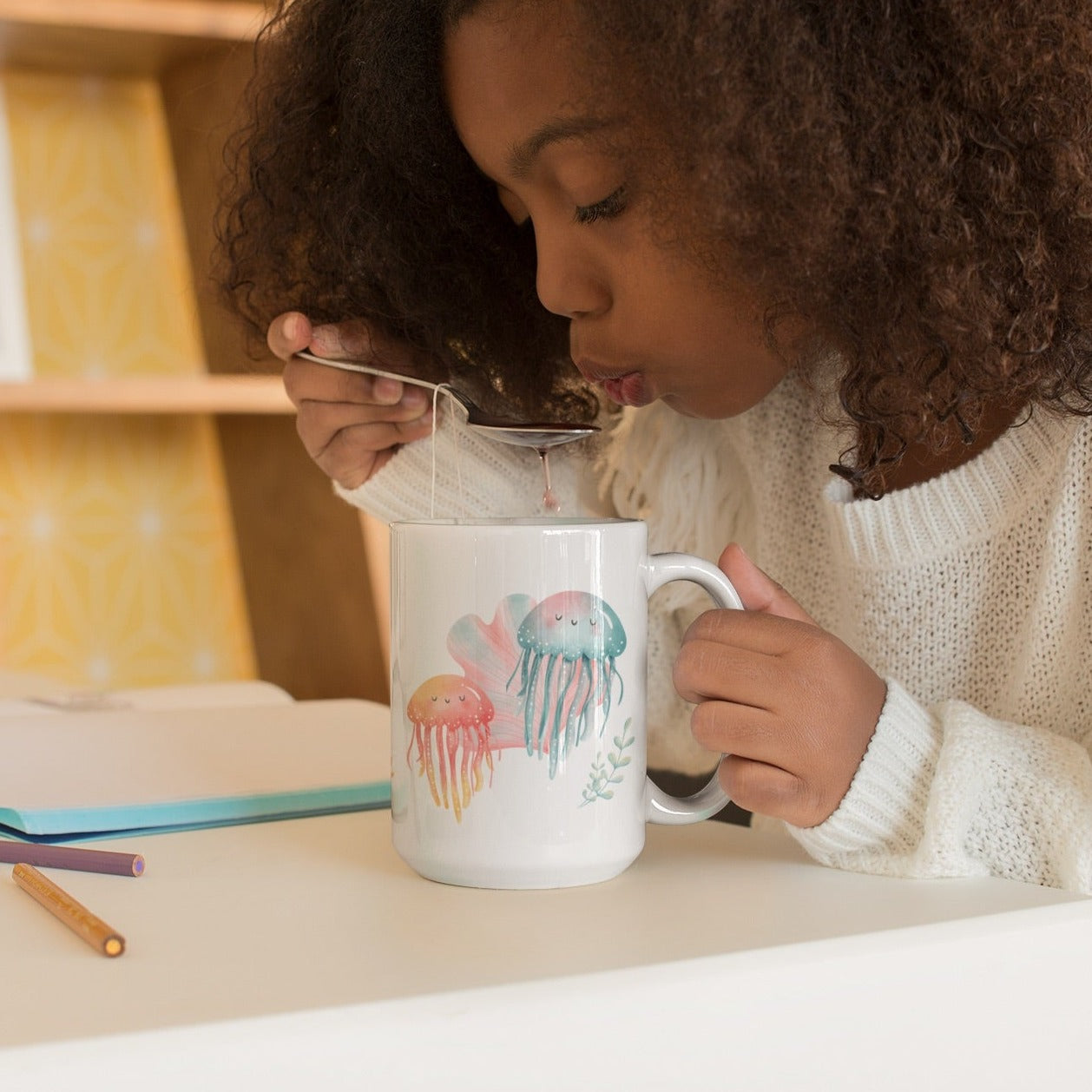 Méduse Aquarelle Tasse Céramique