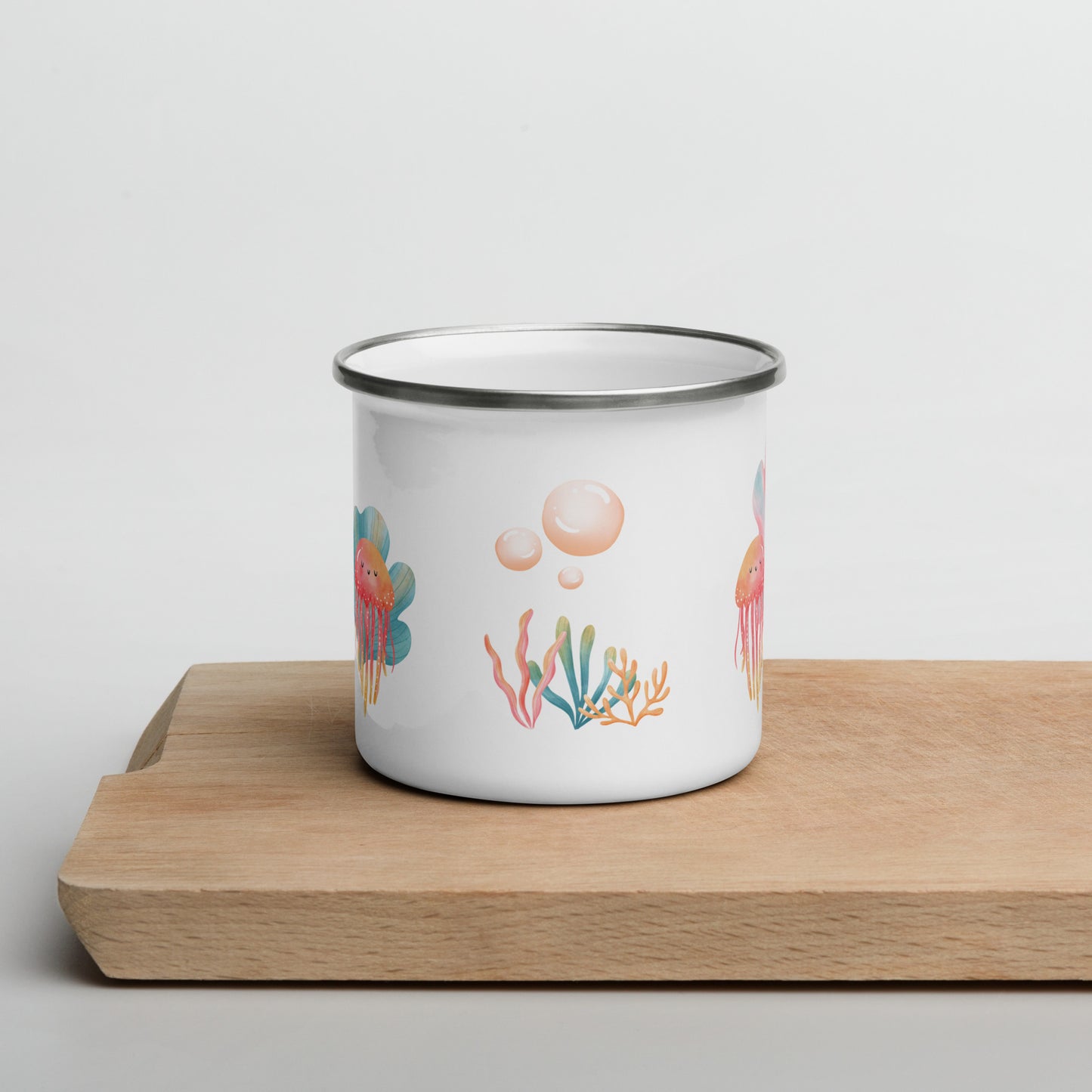 Watercolor Jellyfish Enamel Mug