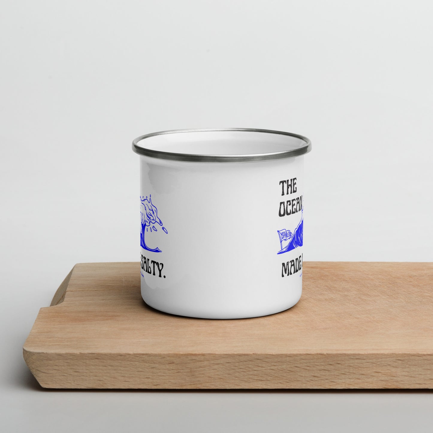 The Ocean Made Me Salty Enamel Mug