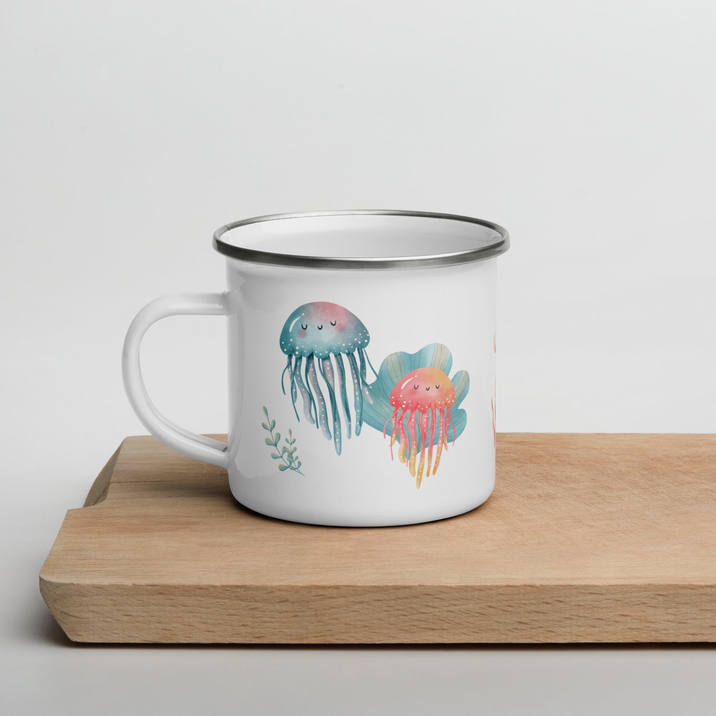 Watercolor Jellyfish Enamel Mug