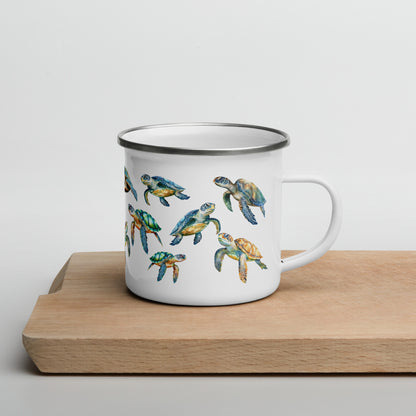 Sea Turtles Enamel Mug