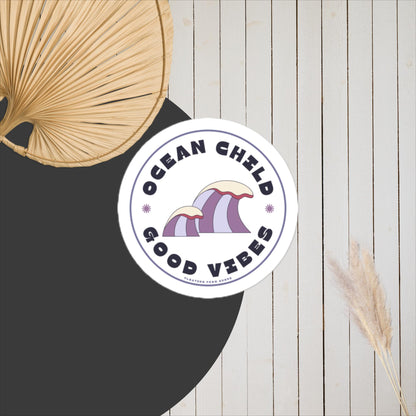 Ocean Child Good Vibes Purple Sticker