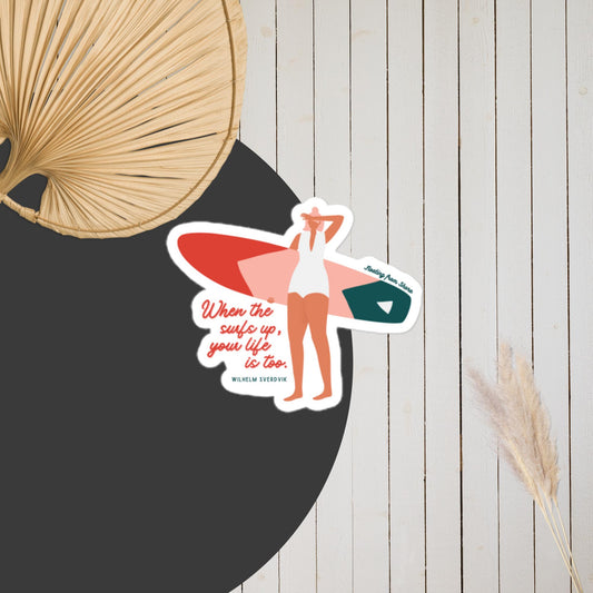 Surfer Girl Surf is Up Sticker