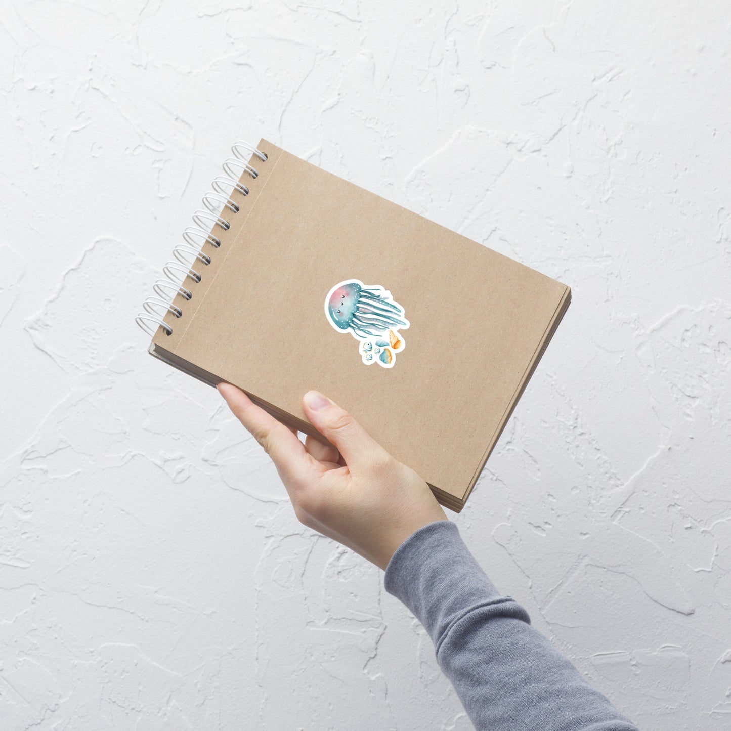 Watercolor Jellyfish Blue Stickers