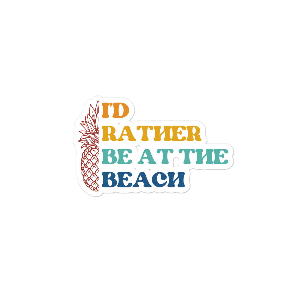 I'd Rather Be at the Beach Retro Stickers