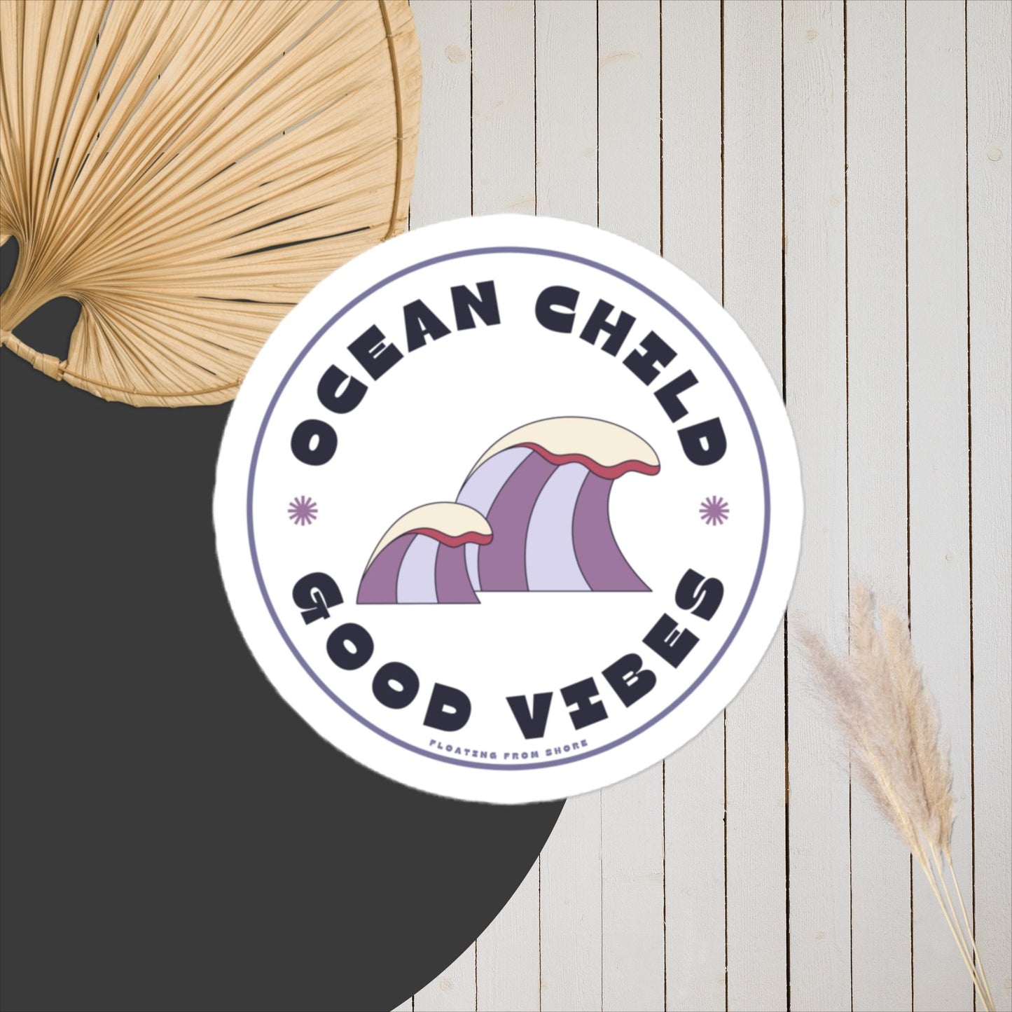 Ocean Child Good Vibes Purple Sticker