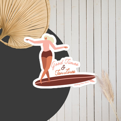 Surfer Girl Good Times & Tan Lines Sticker