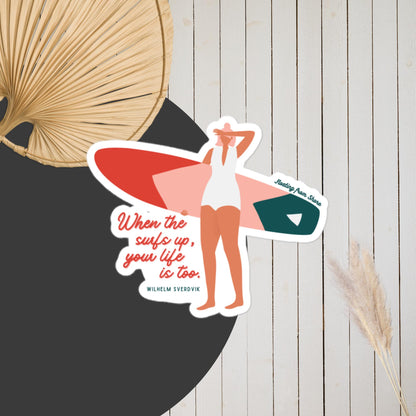 Surfer Girl Surf is Up Sticker