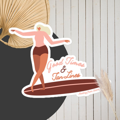 Surfer Girl Good Times & Tan Lines Sticker