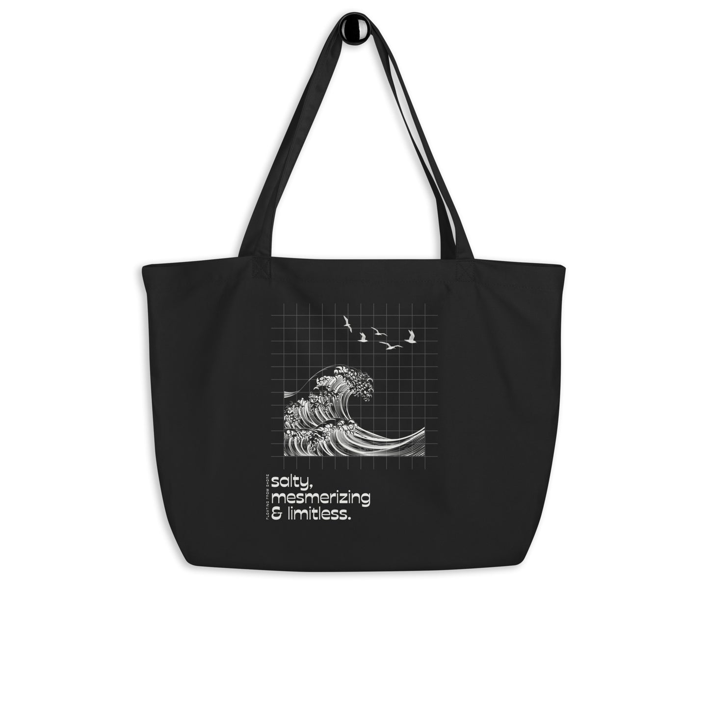 Salty, Mesmerizing & Limitless │ B&W │ Large Tote Bag