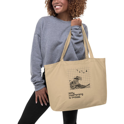 Salty, Mesmerizing & Limitless │ Beige & Black │ Large Tote Bag