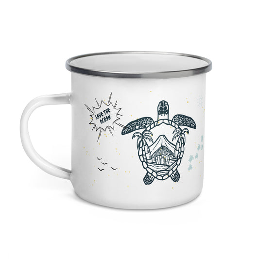 Save The Turtles Tasse Émail