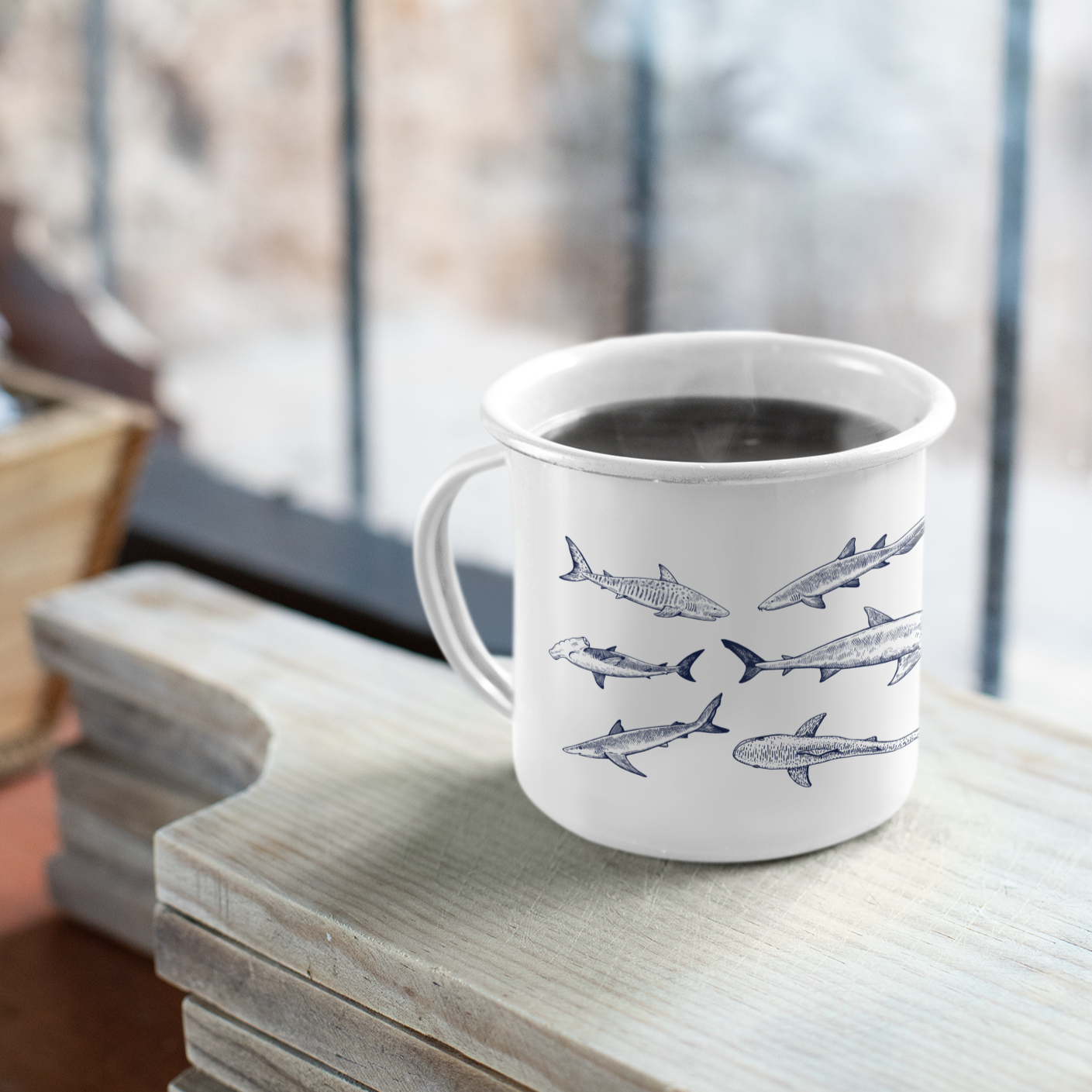 Sharks Enamel Mug