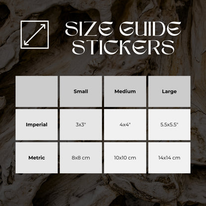 size guide sticker