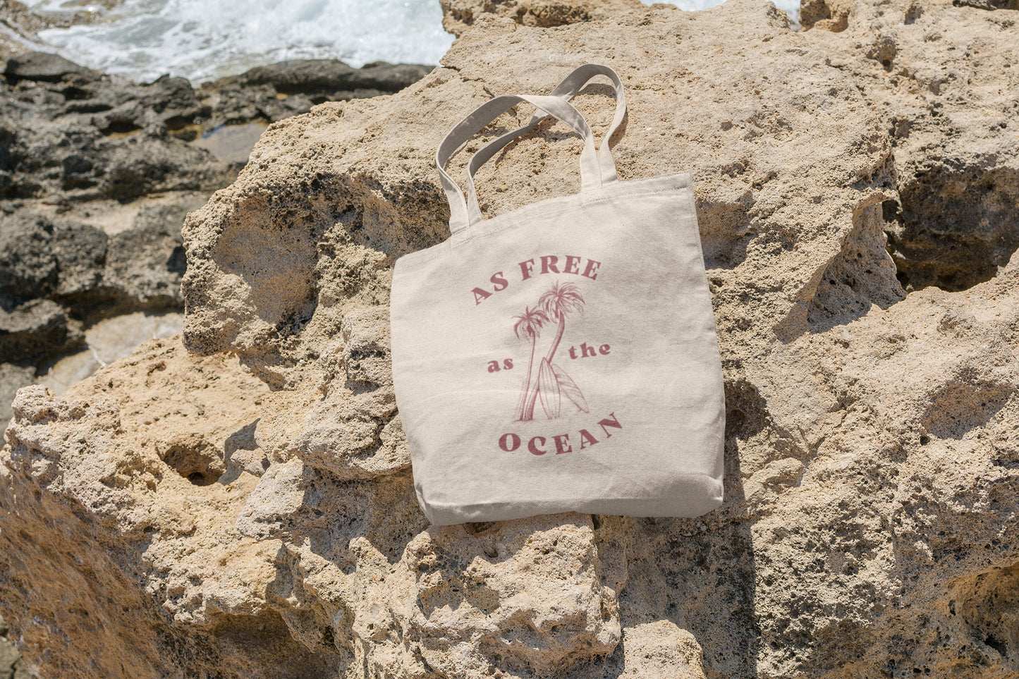 As Free As The Ocean Rust Tote Bag