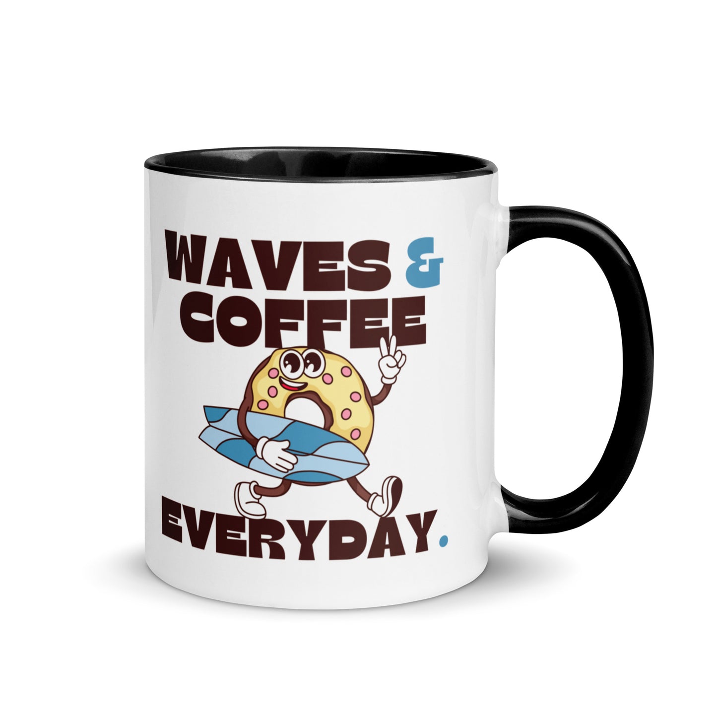 Waves & Coffee Everyday groovy donut and surfboard