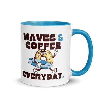 Waves & Coffee Everyday groovy donut and surfboard