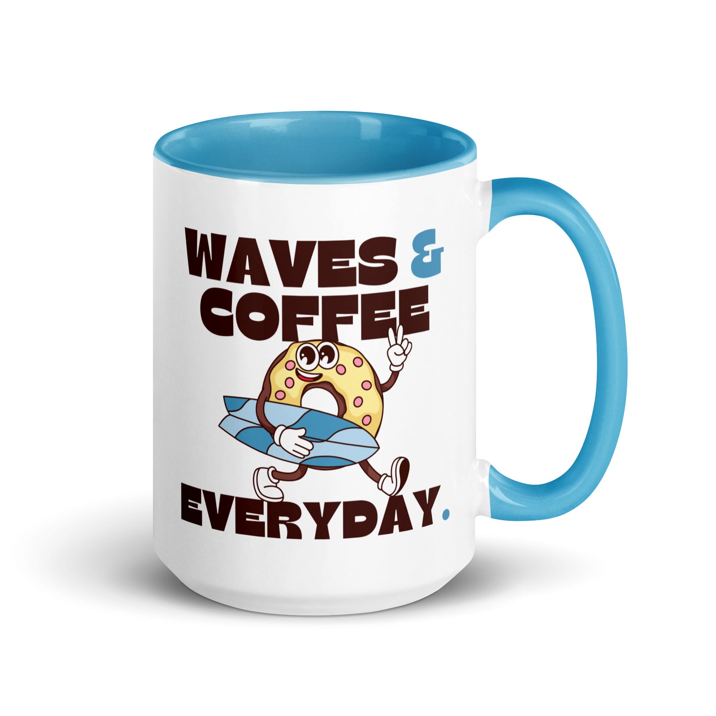 Waves & Coffee Everyday groovy donut and surfboard