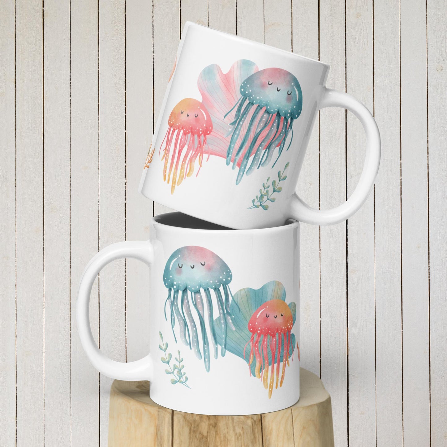 Watercolor Jellyfish Ceramic Mug