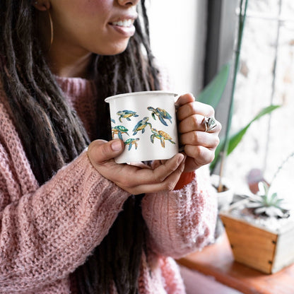 Sea Turtles Enamel Mug